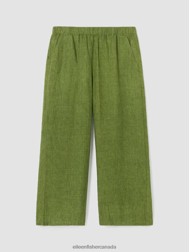 EILEEN FISHER Washed Organic Linen Delave Wide-Leg Pant Easy Fit Cropped Length Women FIELD Clothing 024FN570