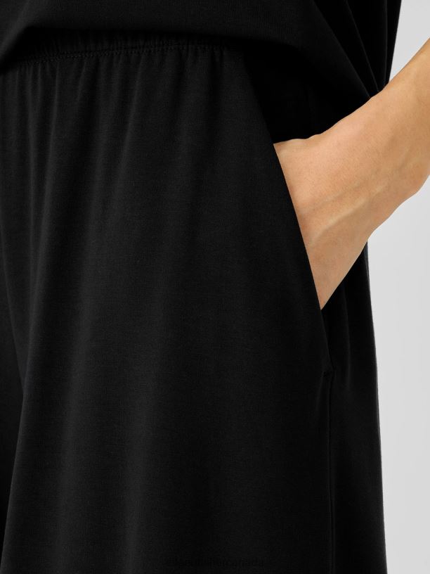EILEEN FISHER Fine Jersey Shorts Easy Fit Short Length Women BLACK Clothing 024FN816