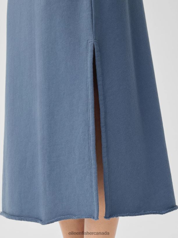 EILEEN FISHER Organic Cotton French Terry A-Line Skirt Easy Fit Full Length Women DUSK Clothing 024FN875