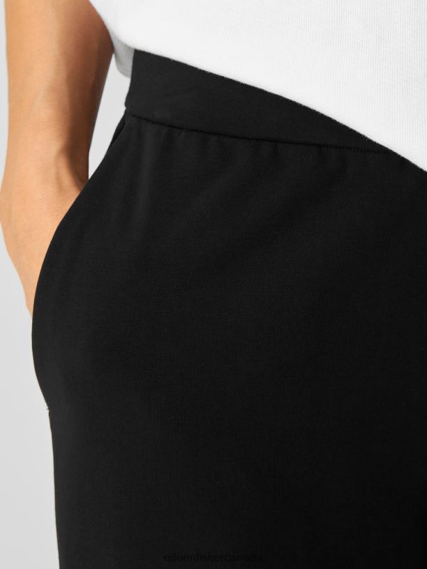 EILEEN FISHER Pima Cotton Stretch Jersey Shorts Easy Fit Short Length Women BLACK Clothing 024FN770