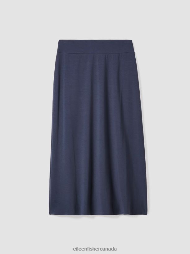 EILEEN FISHER Stretch Jersey Knit A-Line Skirt Easy Fit Full Length Women OCEAN Clothing 024FN872