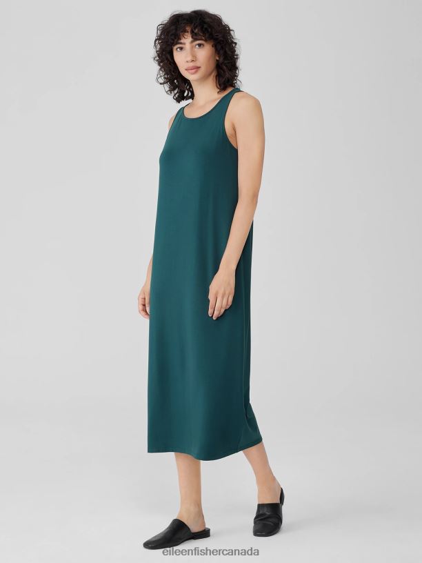 EILEEN FISHER Stretch Jersey Knit Tank Dress Slim Fit Full Length Women PACIFICA Clothing 024FN868