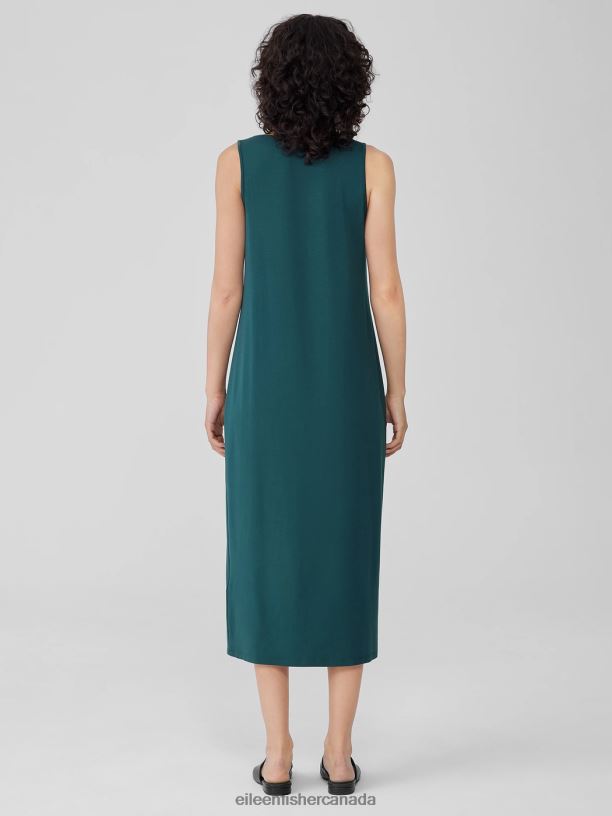 EILEEN FISHER Stretch Jersey Knit Tank Dress Slim Fit Full Length Women PACIFICA Clothing 024FN868