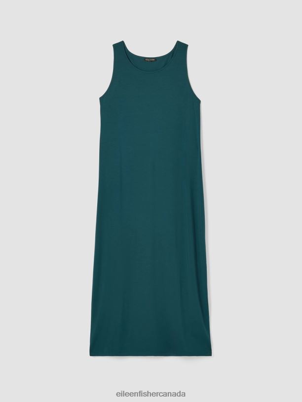 EILEEN FISHER Stretch Jersey Knit Tank Dress Slim Fit Full Length Women PACIFICA Clothing 024FN868