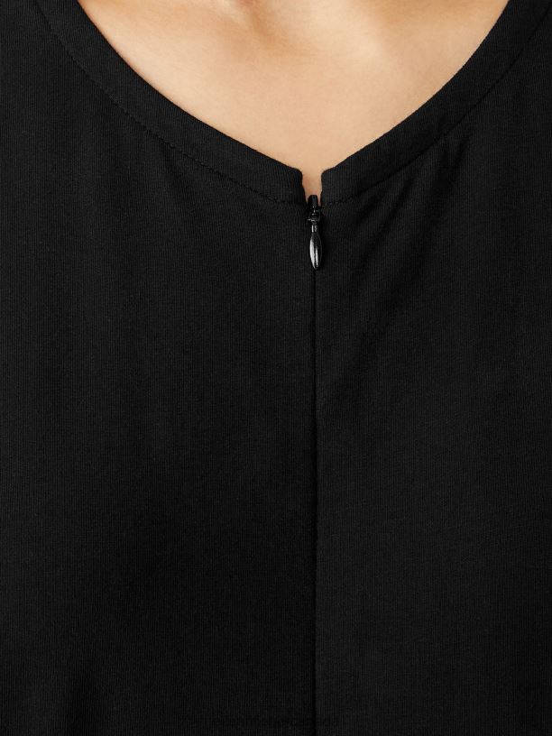 EILEEN FISHER Traceable Cotton JerseyJumpsuit Boxy Fit Cropped Length Women BLACK Clothing 024FN730
