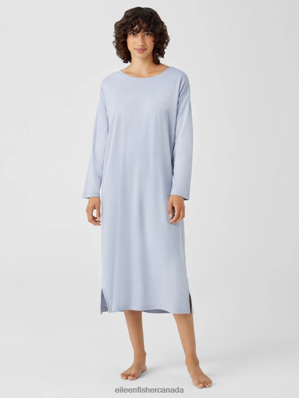 EILEEN FISHER Cozy Organic Cotton Interlock Dress Boxy Fit Calf Length Women DELPHINE Clothing 024FN977