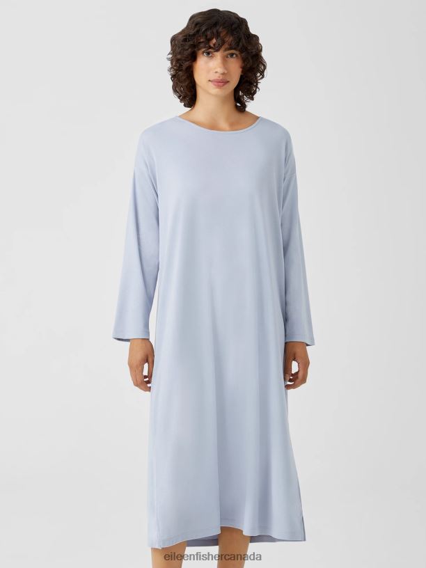 EILEEN FISHER Cozy Organic Cotton Interlock Dress Boxy Fit Calf Length Women DELPHINE Clothing 024FN977