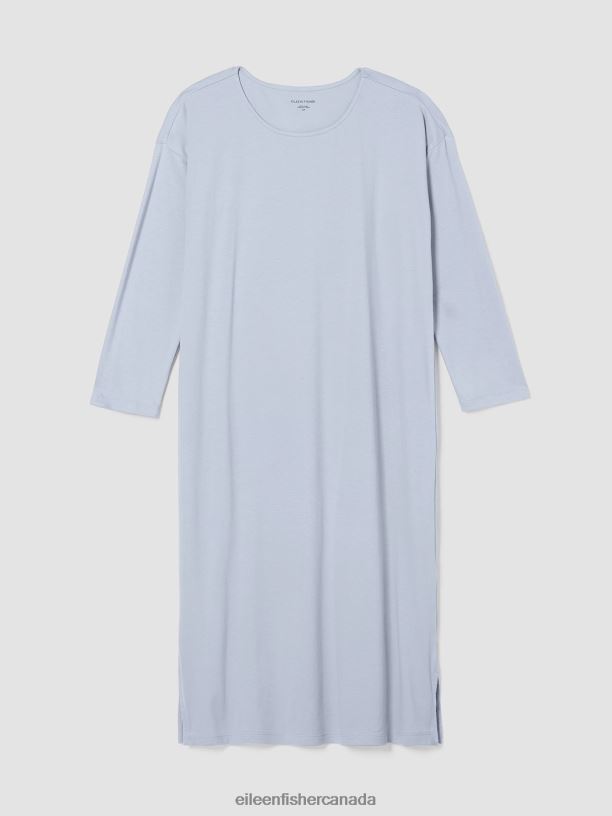 EILEEN FISHER Cozy Organic Cotton Interlock Dress Boxy Fit Calf Length Women DELPHINE Clothing 024FN977