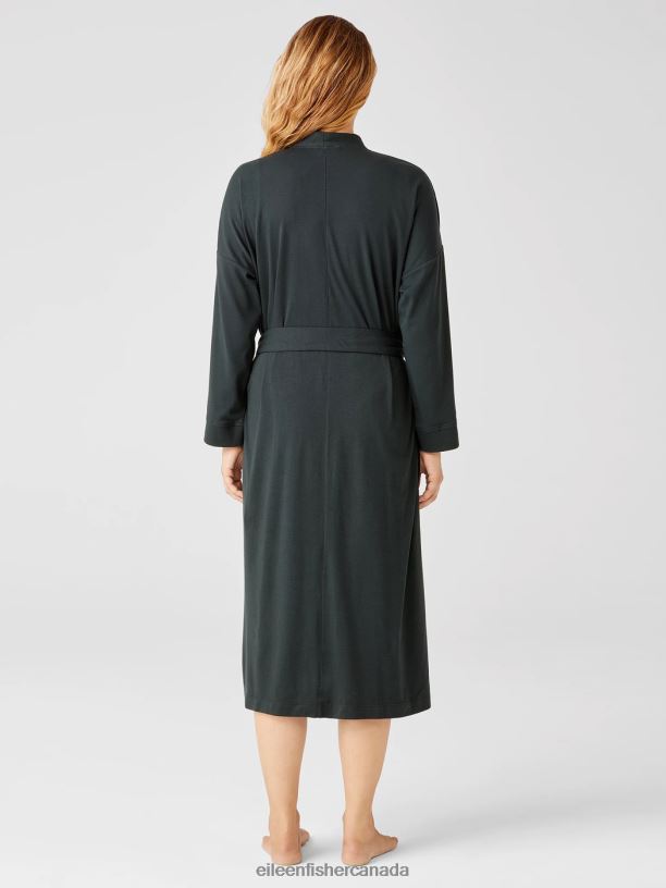 EILEEN FISHER Cozy Organic Cotton Interlock Robe Boxy Fit Calf Length Women IVY Clothing 024FN942