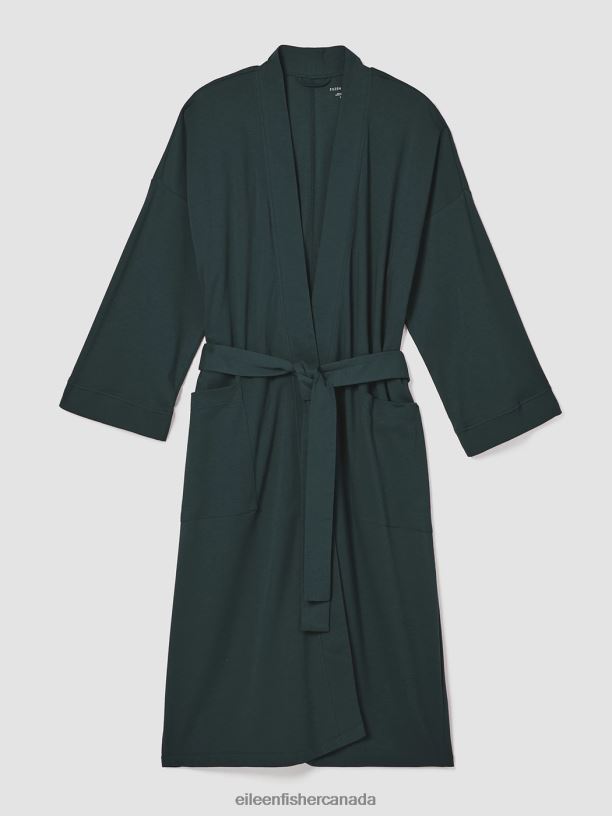 EILEEN FISHER Cozy Organic Cotton Interlock Robe Boxy Fit Calf Length Women IVY Clothing 024FN942