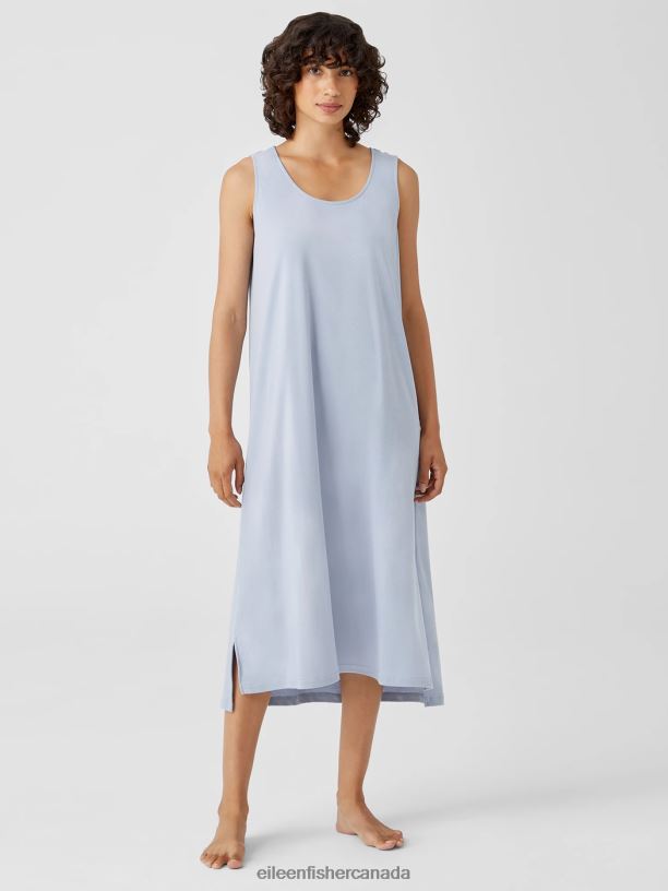 EILEEN FISHER Organic Cotton Interlock Tank Sleep Dress Easy Fit Calf Length Women DELPHINE Clothing 024FN1003