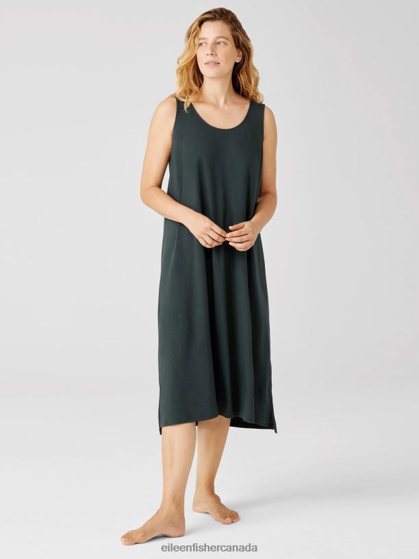EILEEN FISHER Organic Cotton Interlock Tank Sleep Dress Easy Fit Calf Length Women IVY Clothing 024FN1007