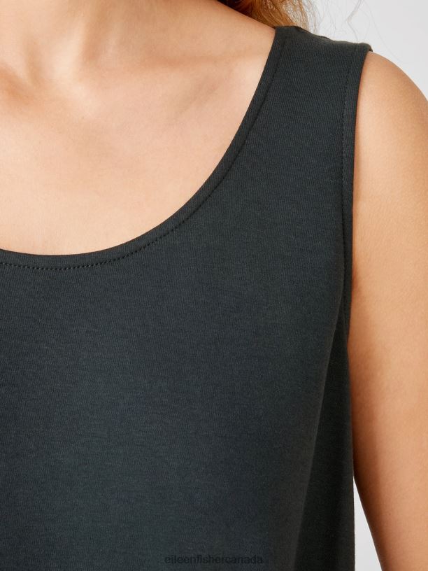 EILEEN FISHER Organic Cotton Interlock Tank Sleep Dress Easy Fit Calf Length Women IVY Clothing 024FN1007