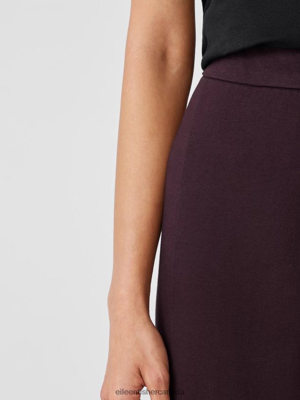 EILEEN FISHER Cozy Organic Cotton Interlock Lantern Pant Easy Fit Ankle Length Women CASSIS Clothing 024FN947