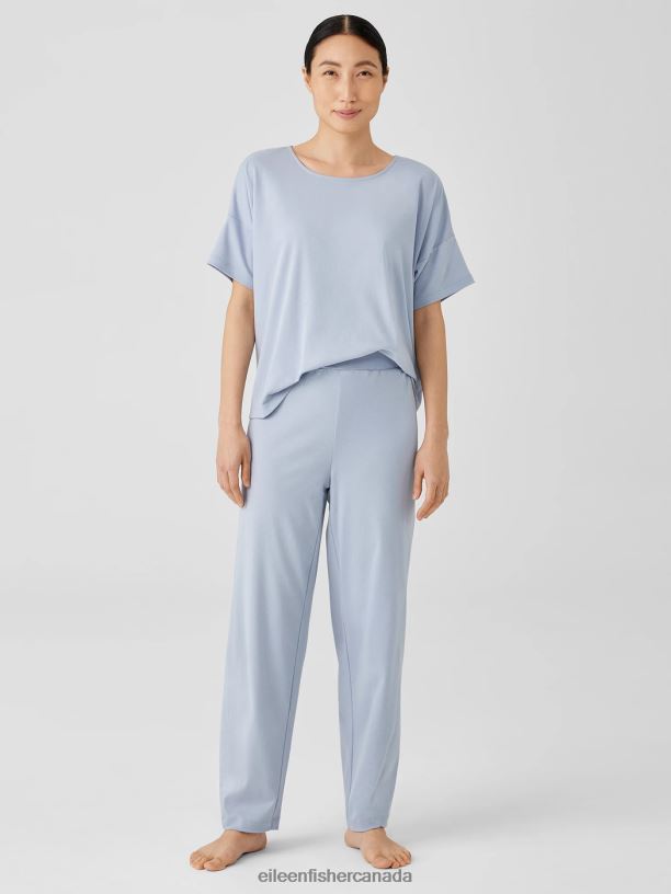 EILEEN FISHER Cozy Organic Cotton Interlock Lantern Pant Easy Fit Ankle Length Women DELPHINE Clothing 024FN946