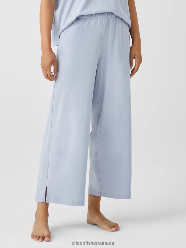 EILEEN FISHER Cozy Organic Cotton Interlock Wide-Leg Pant Easy Fit Ankle Length Women DELPHINE Clothing 024FN918