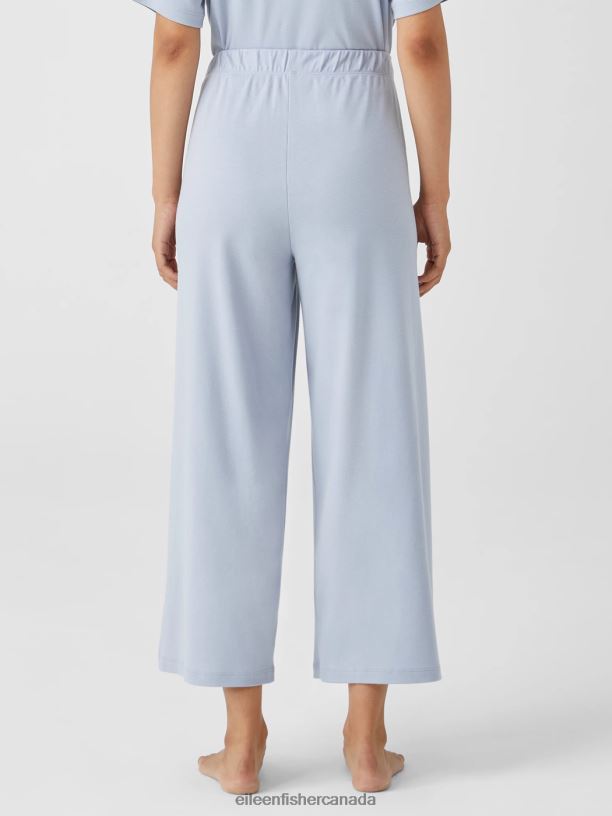 EILEEN FISHER Cozy Organic Cotton Interlock Wide-Leg Pant Easy Fit Ankle Length Women DELPHINE Clothing 024FN918