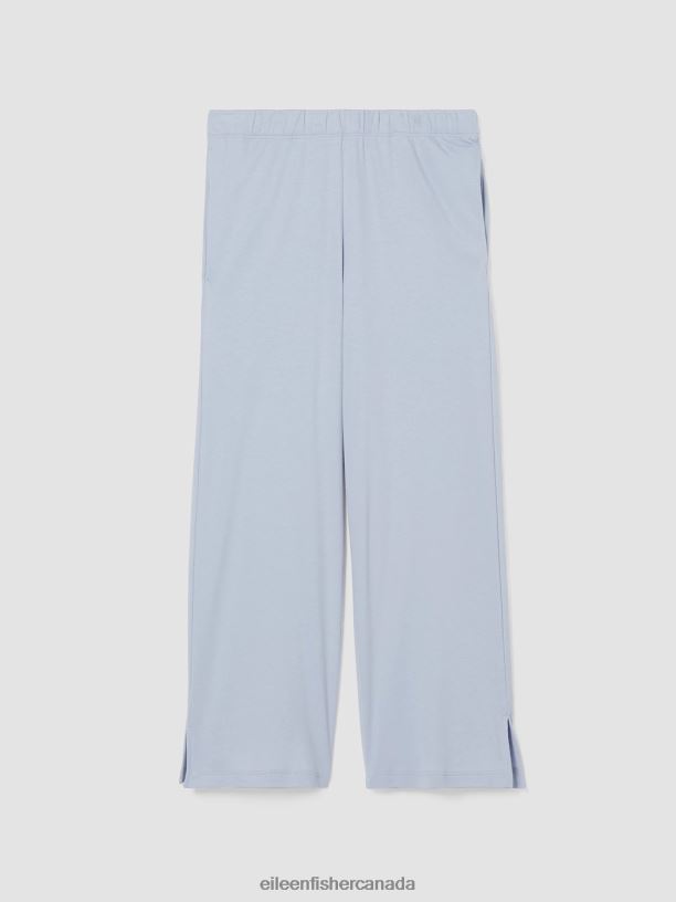 EILEEN FISHER Cozy Organic Cotton Interlock Wide-Leg Pant Easy Fit Ankle Length Women DELPHINE Clothing 024FN918