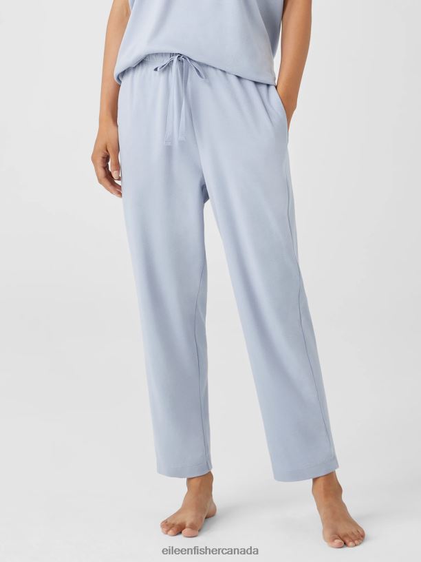 EILEEN FISHER Organic Cotton Interlock Slouchy Sleep Pant Easy Fit Cropped Length Women DELPHINE Clothing 024FN970
