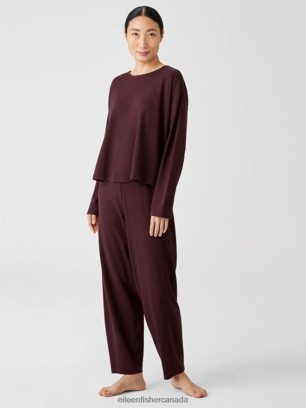 EILEEN FISHER Cozy Organic Cotton Interlock Box-Top Boxy Fit Short Length Women BLACK Clothing 024FN984