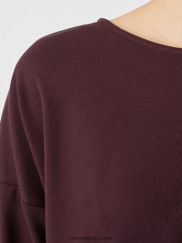 EILEEN FISHER Cozy Organic Cotton Interlock Box-Top Boxy Fit Short Length Women BLACK Clothing 024FN984