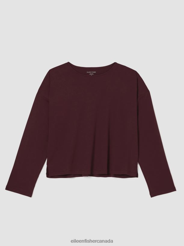 EILEEN FISHER Cozy Organic Cotton Interlock Box-Top Boxy Fit Short Length Women BLACK Clothing 024FN984