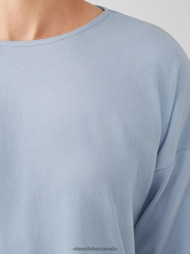 EILEEN FISHER Cozy Organic Cotton Interlock Box-Top Boxy Fit Short Length Women DELPHINE Clothing 024FN988