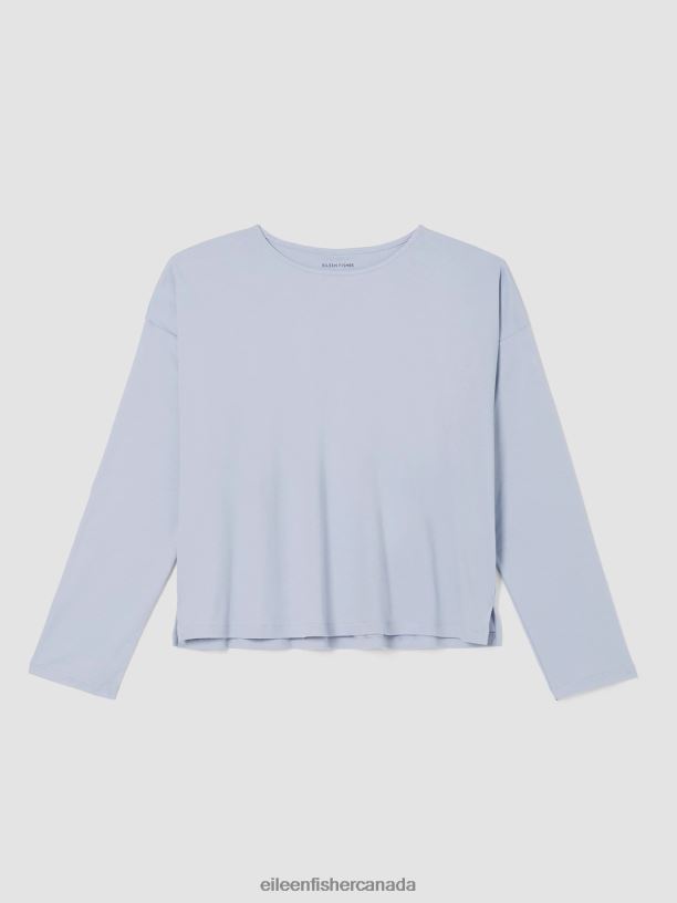 EILEEN FISHER Cozy Organic Cotton Interlock Box-Top Boxy Fit Short Length Women DELPHINE Clothing 024FN988