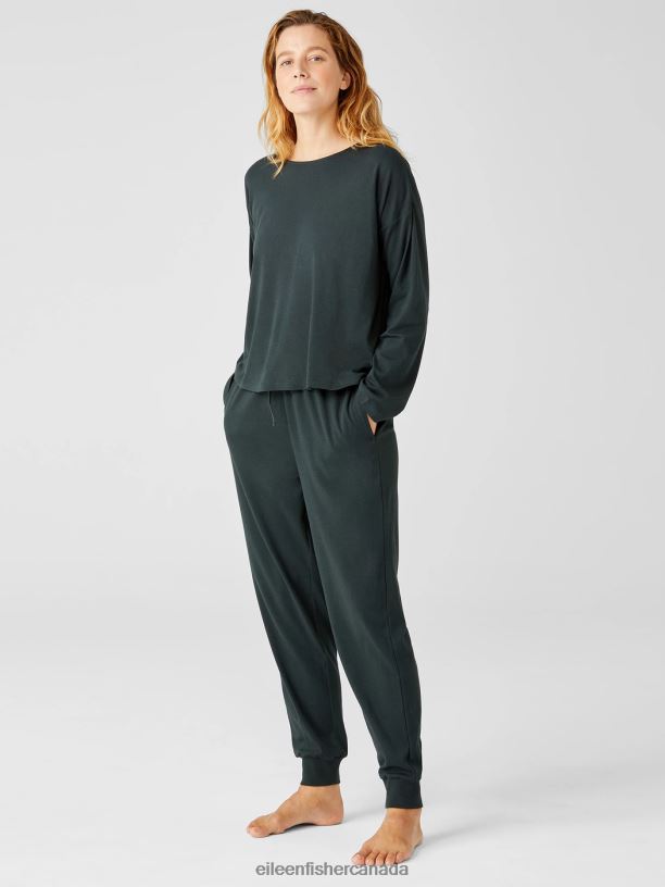 EILEEN FISHER Cozy Organic Cotton Interlock Box-Top Boxy Fit Short Length Women IVY Clothing 024FN991