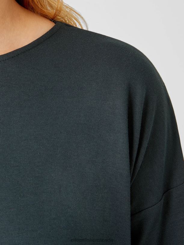 EILEEN FISHER Cozy Organic Cotton Interlock Box-Top Boxy Fit Short Length Women IVY Clothing 024FN991