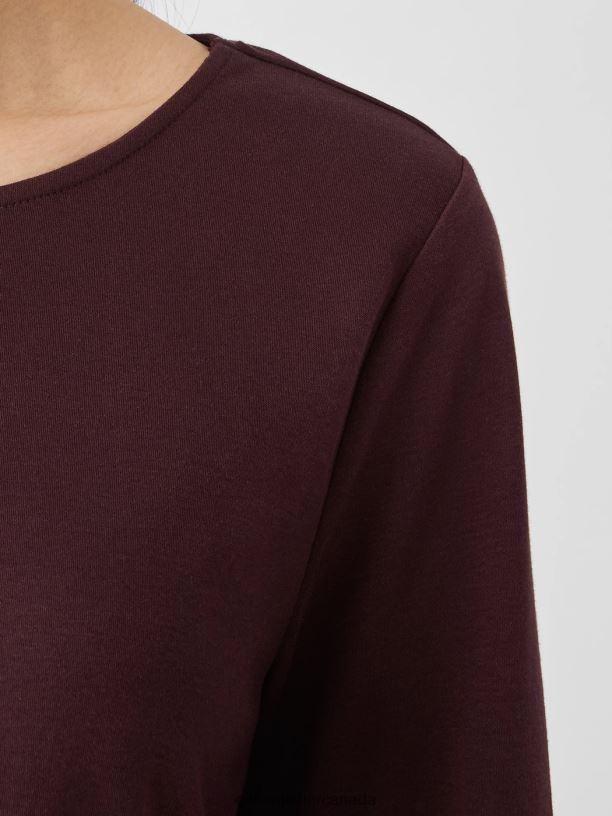 EILEEN FISHER Cozy Organic Cotton Interlock Jewel Neck Top Easy Fit Basic Length Women BLACK Clothing 024FN992