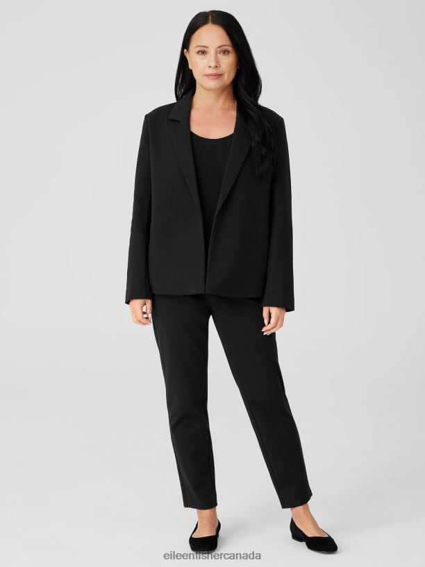 EILEEN FISHER Cotton Blend Ponte Blazer Easy Fit Basic Length Women BLACK Clothing 024FN497