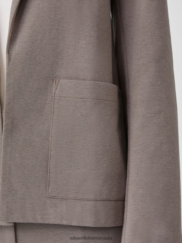 EILEEN FISHER Cotton Ponte Blazer Easy Fit Basic Length Women LIGHT BARLEY Clothing 024FN539
