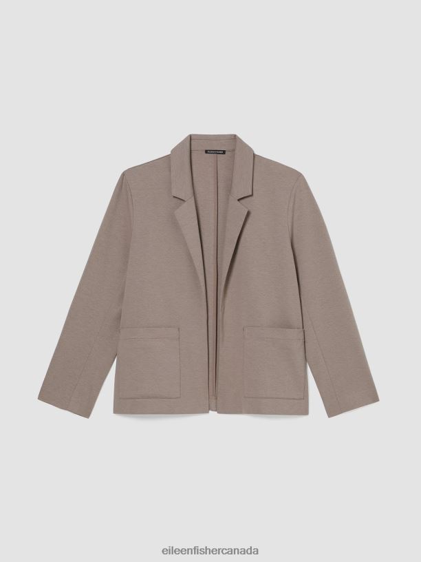 EILEEN FISHER Cotton Ponte Blazer Easy Fit Basic Length Women LIGHT BARLEY Clothing 024FN539