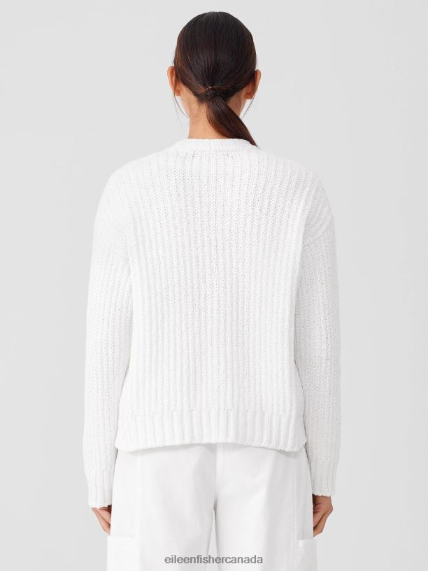 EILEEN FISHER Peruvian Organic Cotton Crimp Cardigan Boxy Fit Short Length Women GRAPHITE Clothing 024FN431