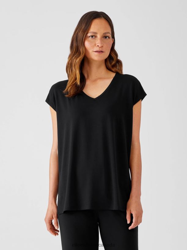 EILEEN FISHER Fine Jersey Square Top Boxy Fit Long Length Women PACIFICA Clothing 024FN211
