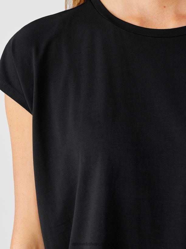 EILEEN FISHER Fine Jersey Square Top Boxy Fit Short Length Women PERIWINKLE Clothing 024FN280