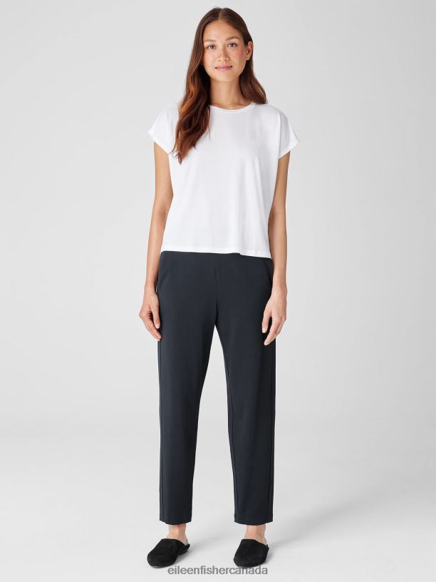 EILEEN FISHER Fine Jersey Square Top Boxy Fit Short Length Women WHITE Clothing 024FN370