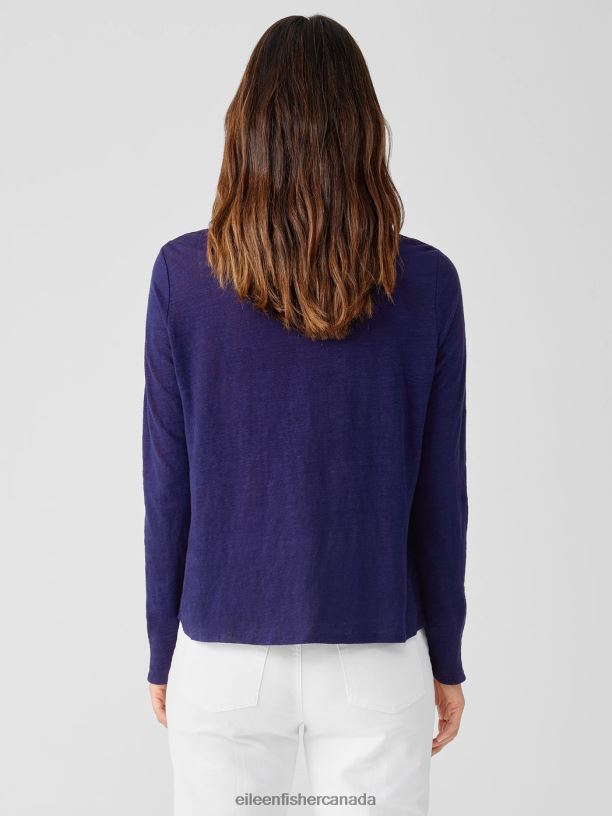 EILEEN FISHER Organic Linen Jersey Crew Neck Top Easy Fit Basic Length Women VENUS Clothing 024FN113