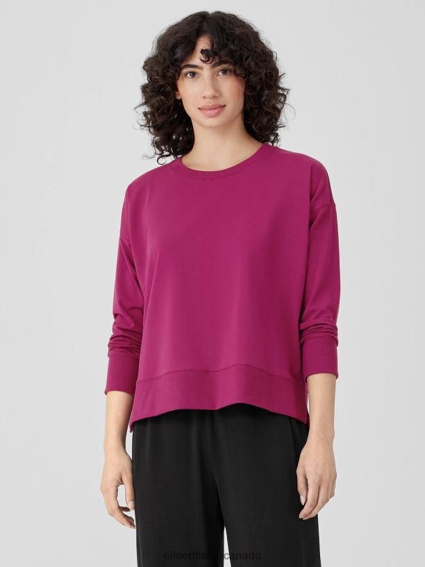EILEEN FISHER Pima Cotton Stretch Jersey Box-Top Boxy Fit Basic Length Women BLACK Clothing 024FN237
