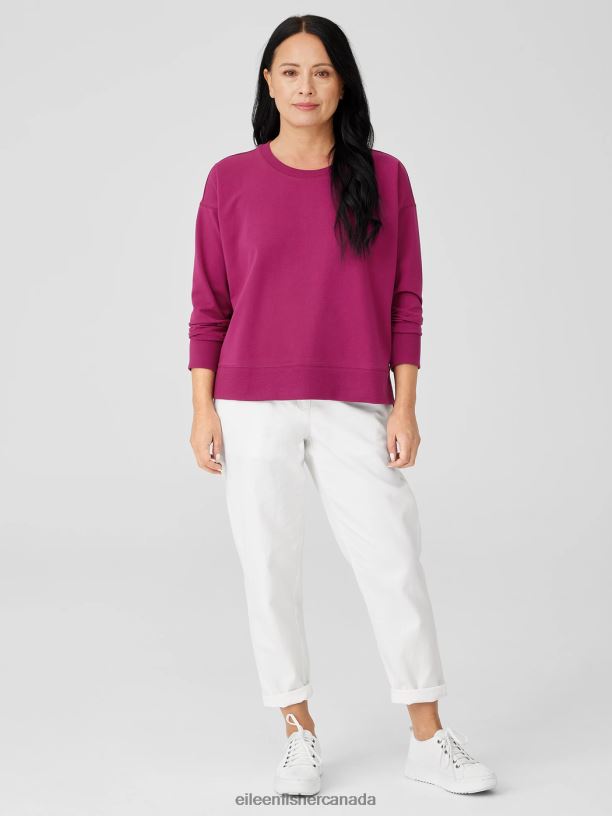 EILEEN FISHER Pima Cotton Stretch Jersey Box-Top Boxy Fit Basic Length Women BLACK Clothing 024FN237