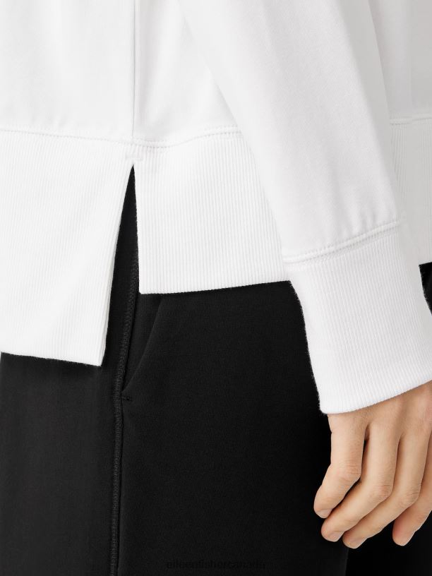 EILEEN FISHER Pima Cotton Stretch Jersey Box-Top Boxy Fit Basic Length Women WHITE Clothing 024FN239