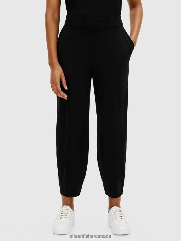 EILEEN FISHER Traceable Cotton Jersey Crew Neck Box-Top Boxy Fit Basic Length Women BLACK Clothing 024FN368