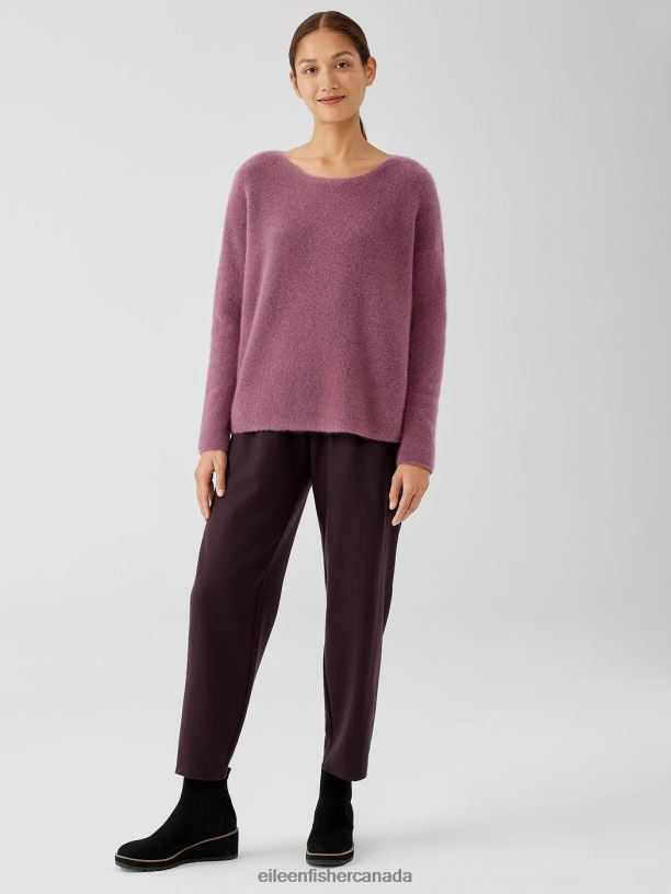 EILEEN FISHER Cashmere Silk Bliss Boatneck Top Boxy Fit Short Length Women TEA ROSE Clothing 024FN457