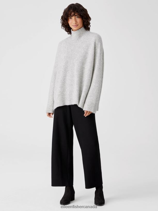 EILEEN FISHER Cashmere Silk Bliss Turtleneck Box-Top Boxy Fit Basic Length Women BLACK Clothing 024FN478