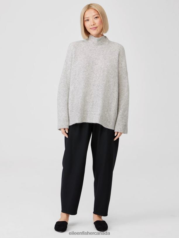 EILEEN FISHER Cashmere Silk Bliss Turtleneck Box-Top Boxy Fit Basic Length Women BLACK Clothing 024FN478