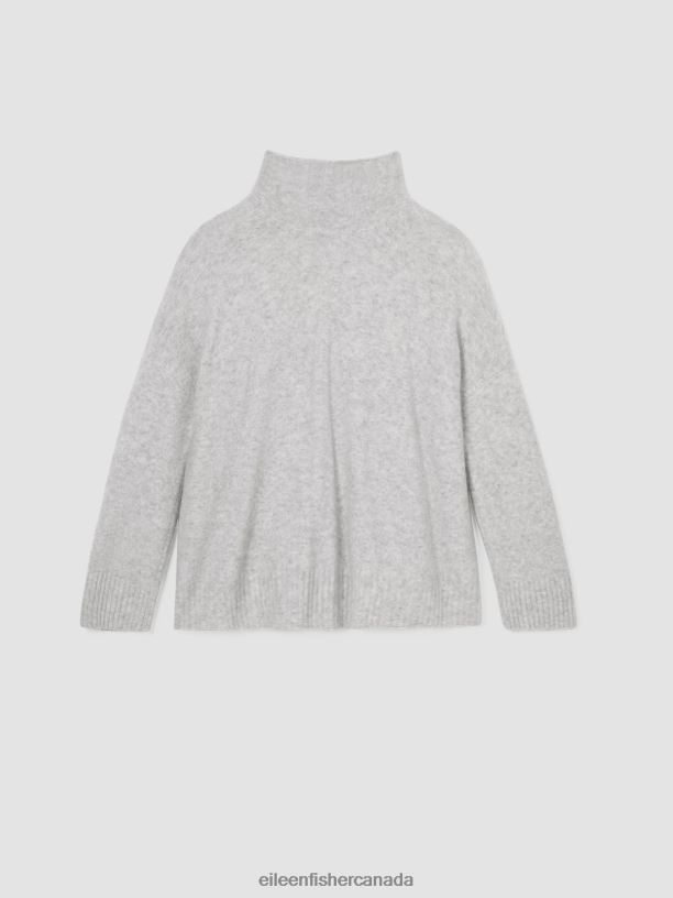 EILEEN FISHER Cashmere Silk Bliss Turtleneck Box-Top Boxy Fit Basic Length Women BLACK Clothing 024FN485