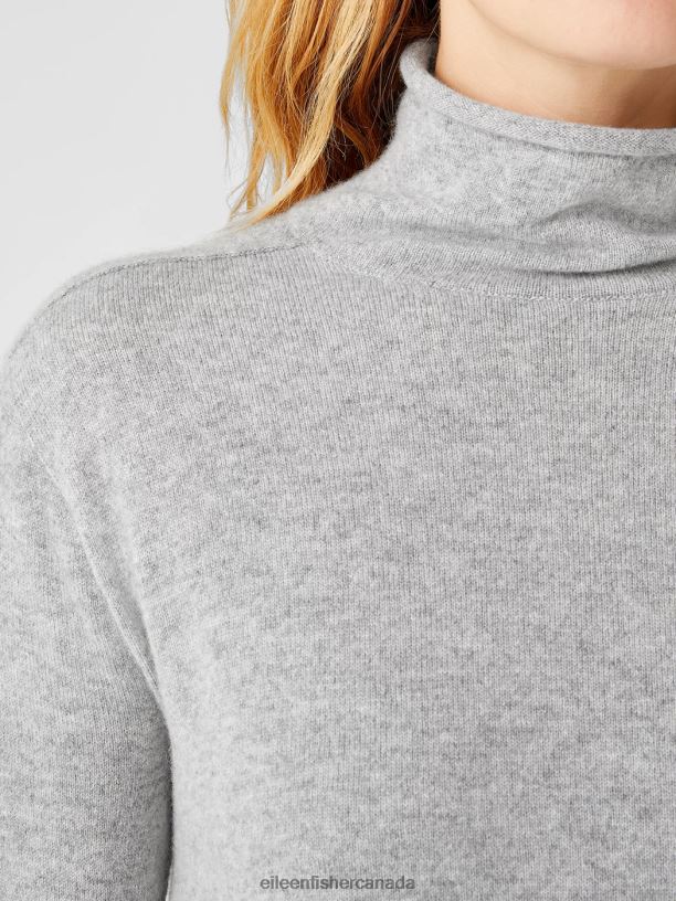 EILEEN FISHER Italian Cashmere Turtleneck Long Top Easy Fit Thigh Length Women MOON Clothing 024FN475