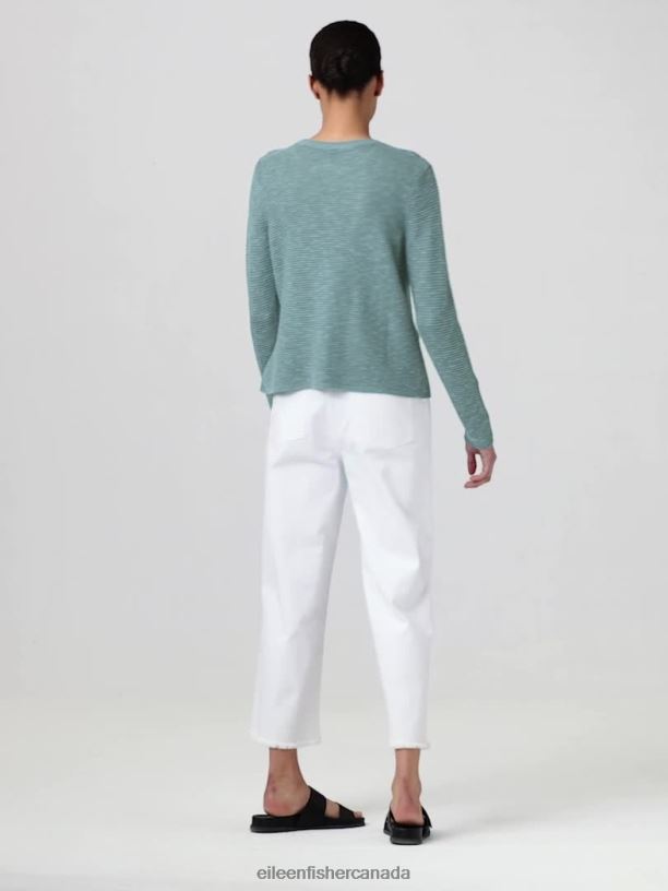 EILEEN FISHER Organic Linen CottonCrew Neck Top Easy Fit Short Length Women BLACK Clothing 024FN380