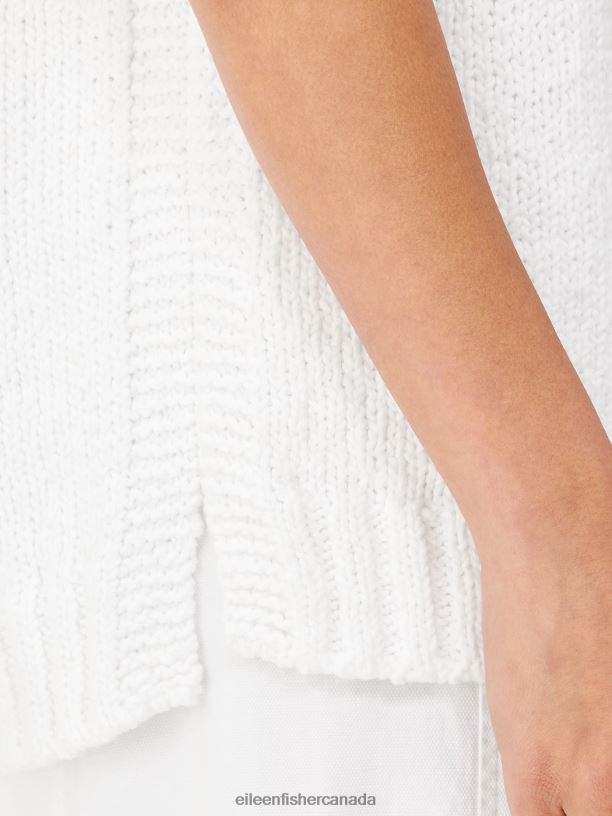 EILEEN FISHER Peruvian Organic Cotton Crimp Crew Neck Top Boxy Fit Basic Length Women GRAPHITE Clothing 024FN411